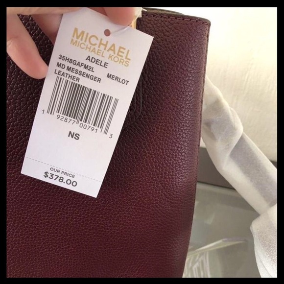 MICHAEL KORS Adele Medium Leather Messenger / Crossbody Bag
Color: Merlot Love - Picture 9 of 10